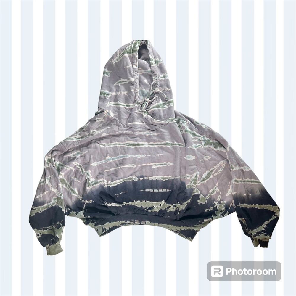 Young Fabulous & Broke Women's S/M Small Medium Raissa Tie Dye Ombre Crop Hoodie